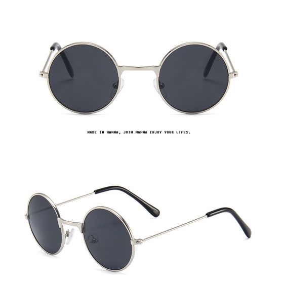 Kính Mát Gọng Kim Loại Tròn Chống Tia UV400 Thời Trang Cho Bé