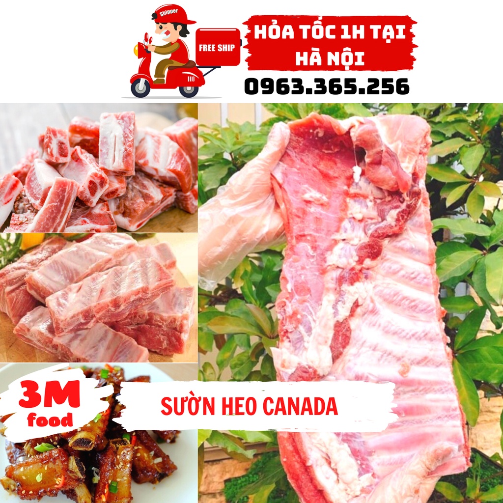 Sườn heo CANADA 1KG cắt sẵn  3M FOOD GS