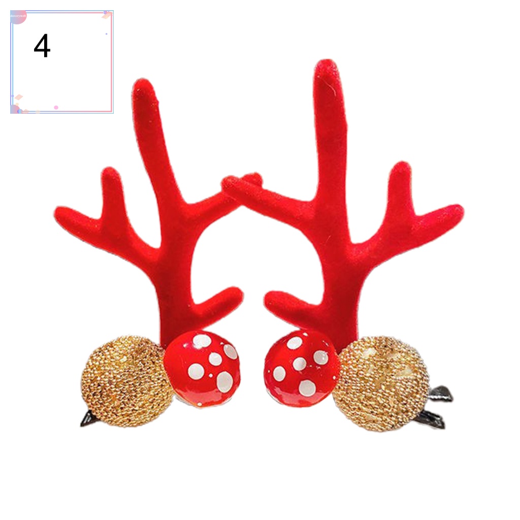 1 Cặp Kẹp Tóc Hình Tuần Lộc Giáng Sinh Sáng Tạo