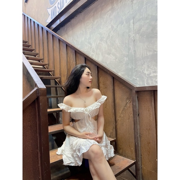 ( Ảnh + video thật) Đầm Nữ Cúp Ngực Kiểu Trễ Vai Châu Âu EDA - Váy Trễ Vai Sexy Dáng Xoè