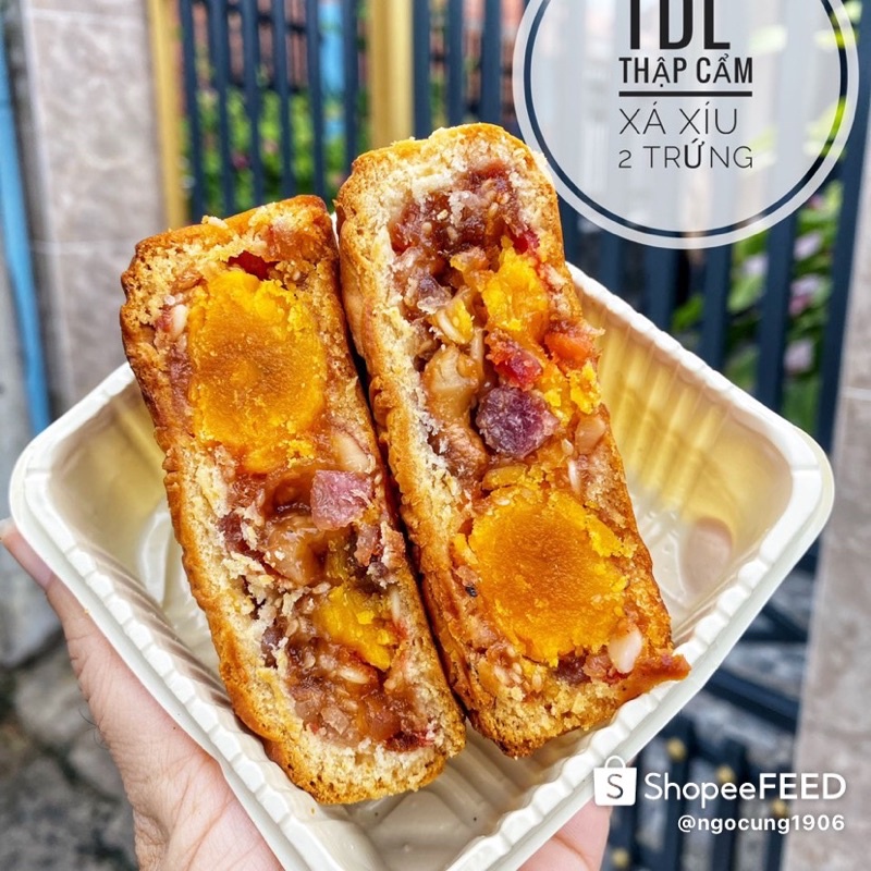 Bánh trung thu nhân thập cẩm xá xíu Tân Dân Lợi 2trứng 200gr
