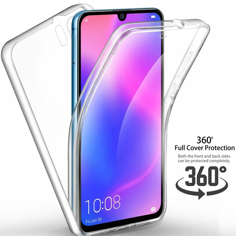Ốp điện thoại TPU mỏng trong suốt bảo vệ hai mặt 360 độ cho Samsung Galaxy S8 S9 S10 Plus S6 S7 Edge S10e