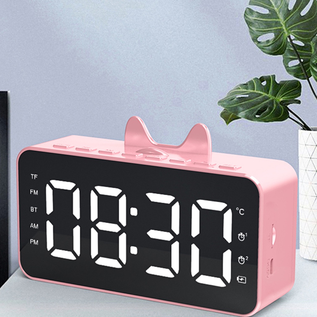Máy Nghe Nhạc Bluetooth Không Dây Mini Màu Trắng / Đen Điều Chỉnh Độ Sáng Loa 3 Chế Độ FMradio Hiển Thị Led Chất Lượng Âm Thanh Đen Hồng Q9