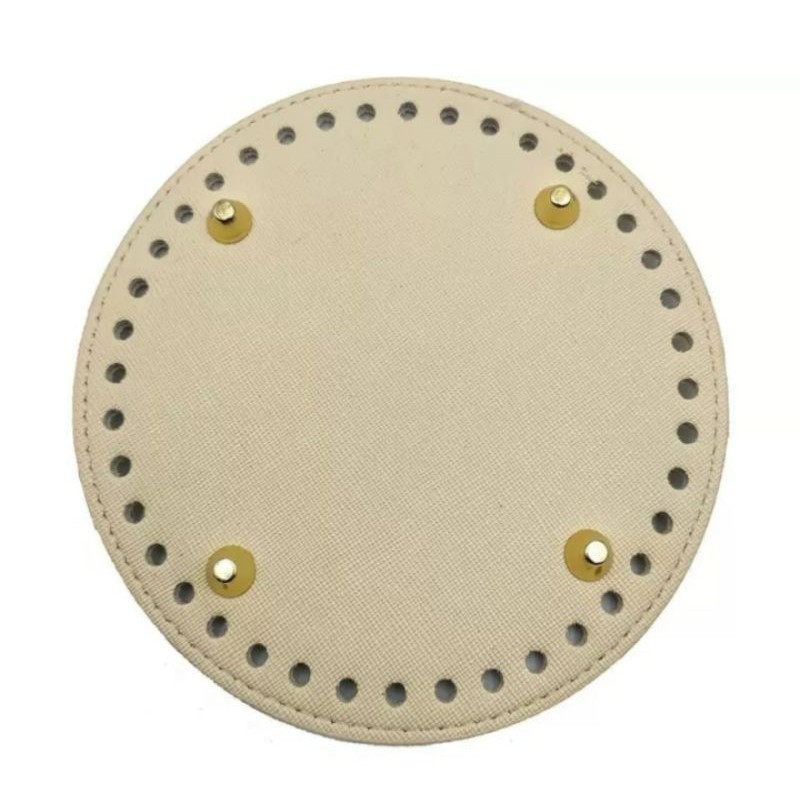 Đáy Túi Da hình Tròn Đục lỗ sẵn Sz 19cm