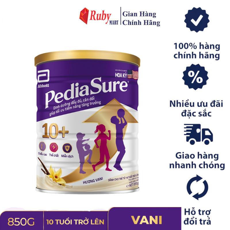 [Date T7/24] Sữa bột Pediasure 10+ Hương Vani 850g dành cho trẻ từ 10 tuổi trở lên