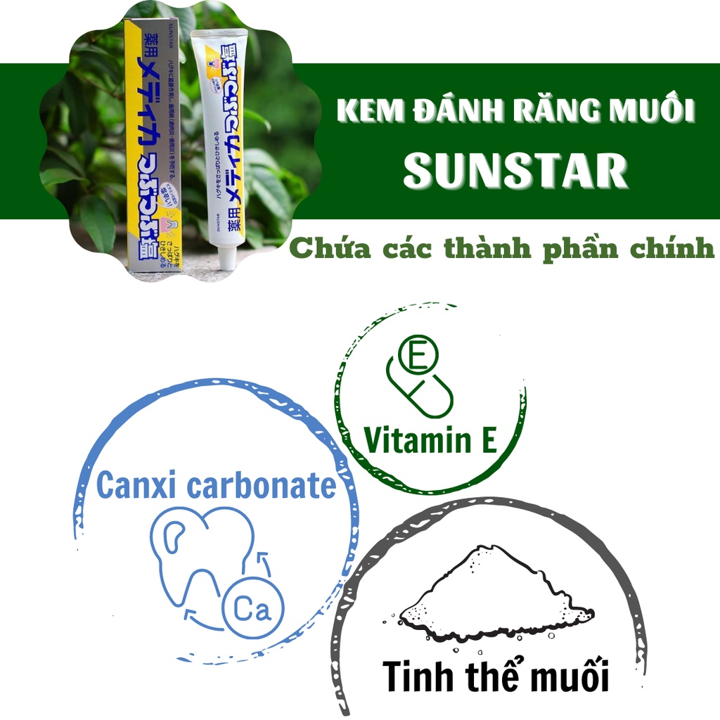 Kem đánh răng muối Sunstar 170g, Kem đánh răng Nhật Bản