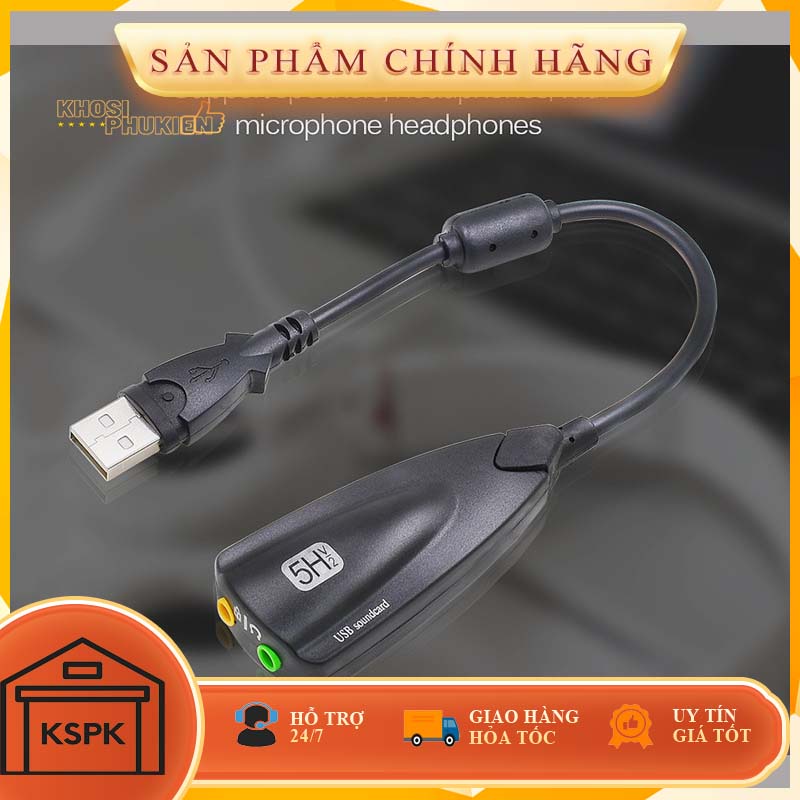 Cáp Nối USB Ra Sound Cho Máy Tính Kết nối cổng tròn 3.5 thành cổng USb tiện dụng