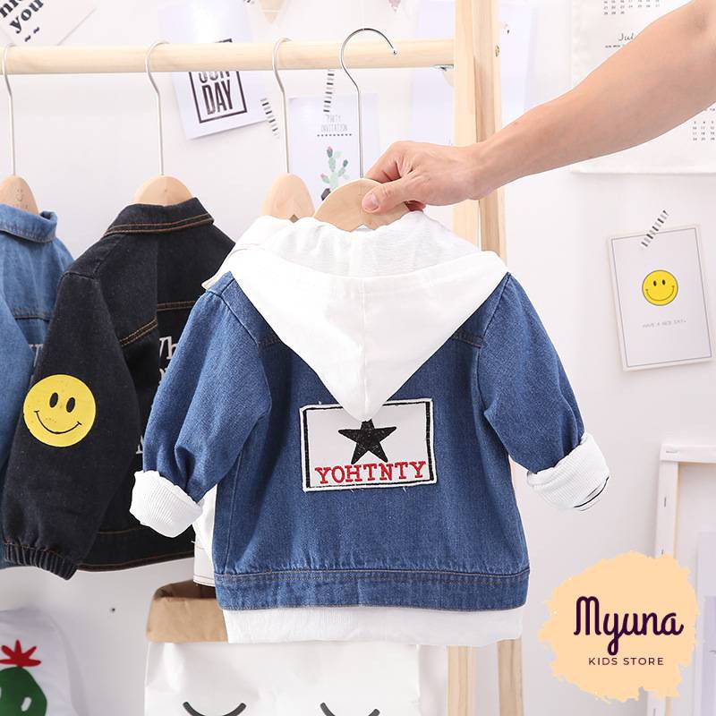 Áo khoác Jean cho bé trai 1 đến 4 tuổi, áo khoác chống nắng bé trai - Myuna Kids Store