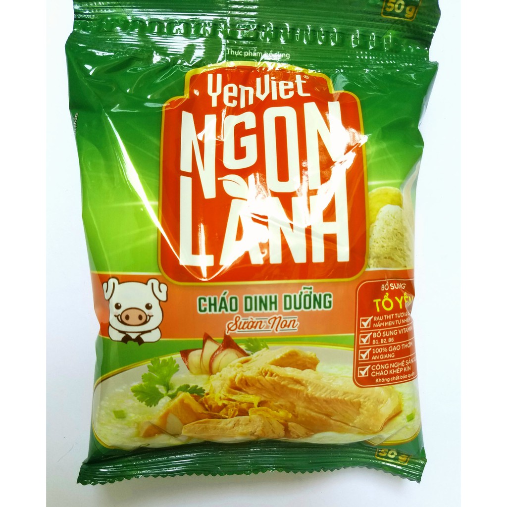 Thùng 30 gói cháo Ngon Lành Yến Việt vị Sườn Non 50g/ gói - 399