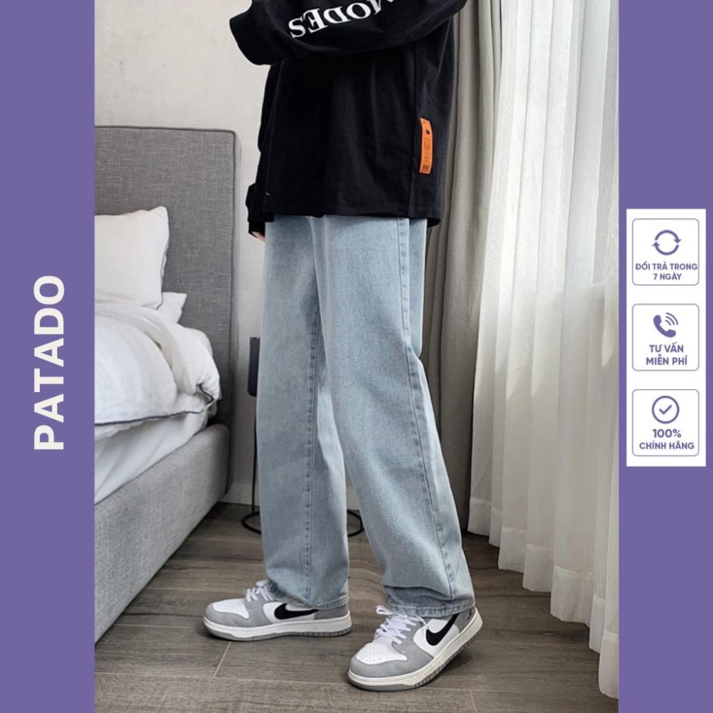 Quần jean nam baggy ống suông rộng dáng đứng vải jeans bò cao cấp PATADO SR01 hottrend 2022 !
