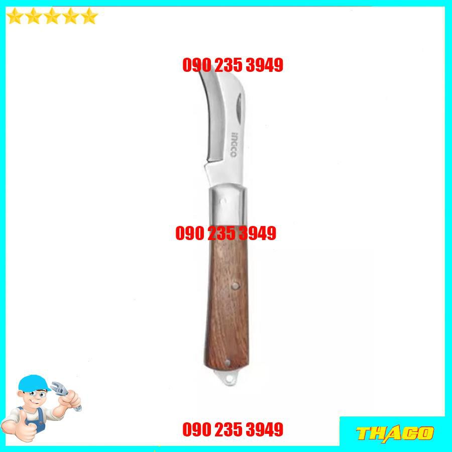 Dao tuốt tước dây điện lưỡi thẳng và cong chuyên dùng dài 210mm Total Ingco tay cầm gỗ lưỡi thép đặc biệt 1234