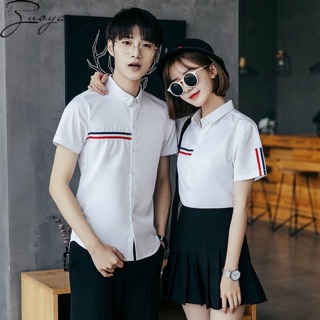 Tuyệt quần áo nam nữ rẻ- Áo sơ mi lé ngực tay (cộc) hàng chọn