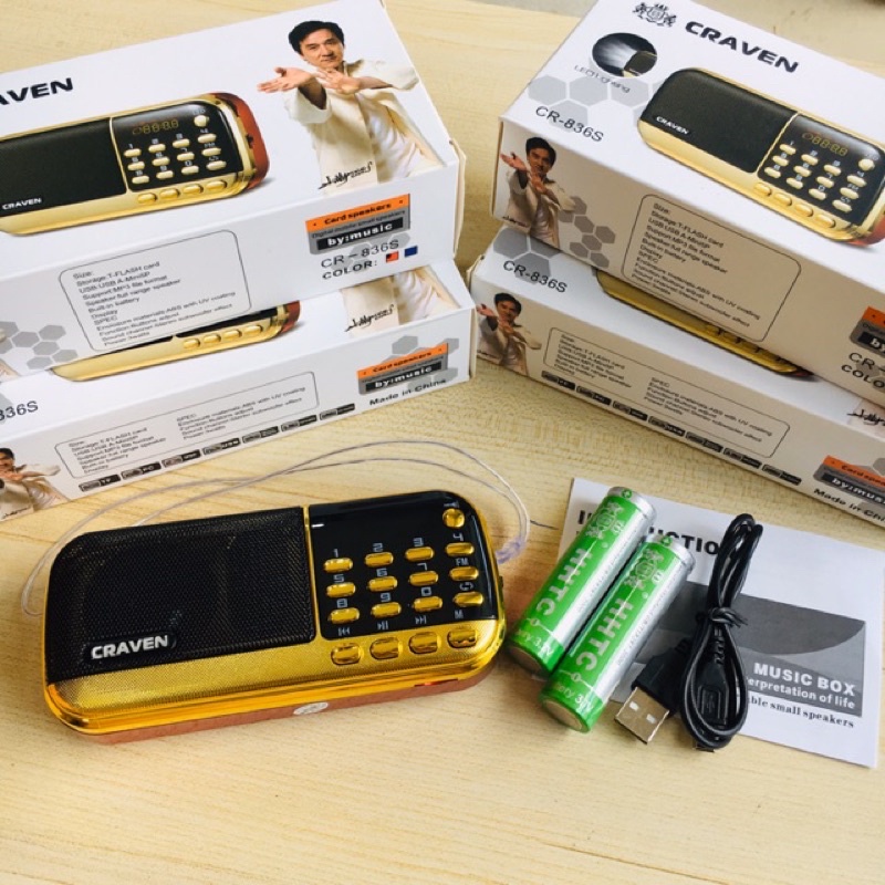Loa nghe kinh phật usb Thẻ Nhớ Fm CRAVEN Cr 836s