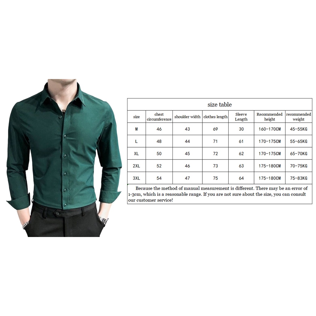 Áo Sơ Mi Nam Dài Tay Màu Xanh Lá Đậm Phong Cách Hàn Quốc Mới