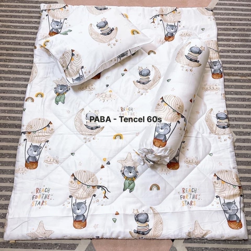 SET CHĂN GỐI TENCEL CHO BÉ ĐI HỌC MẪU GIÁO 0-6 Tuổi