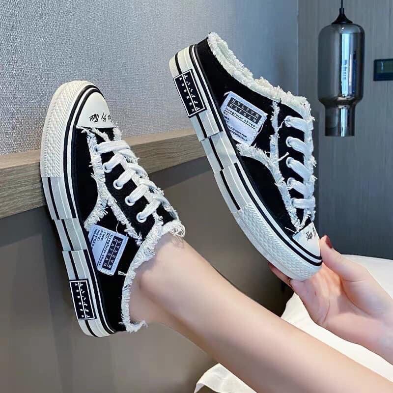 Giày sục nữ đẹp vải rách thế thao cao cấp full box, giầy thể thao nữ ulzzang đẹp thiết kế đạp gót sành điệu, hiện đại M4 | BigBuy360 - bigbuy360.vn