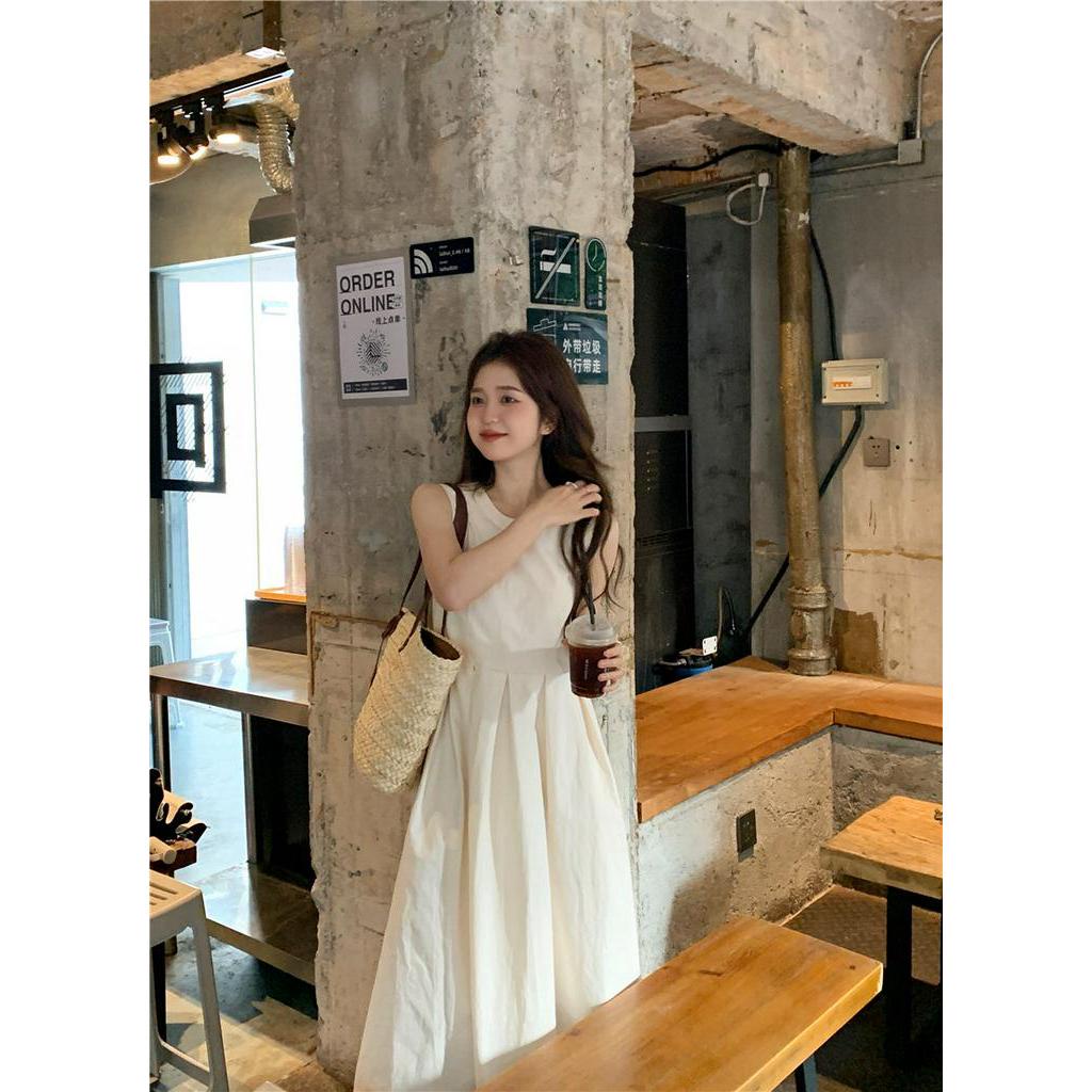 Đầm Tank Top Không Tay Màu Trắng 63308