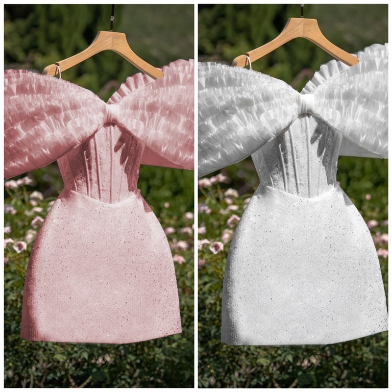 MS1296Y ĐẦM NHŨ ÁNH KIM BẸT VAI NHÚNG TẦNG full size S/M/L/XL( ảnh và video chủ shop tự quay 10000%)