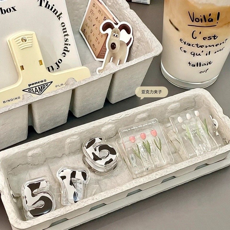 Kẹp Giấy Note Bằng Acrylic Trong Suốt Tiện Dụng Cho Học Sinh/Văn Phòng