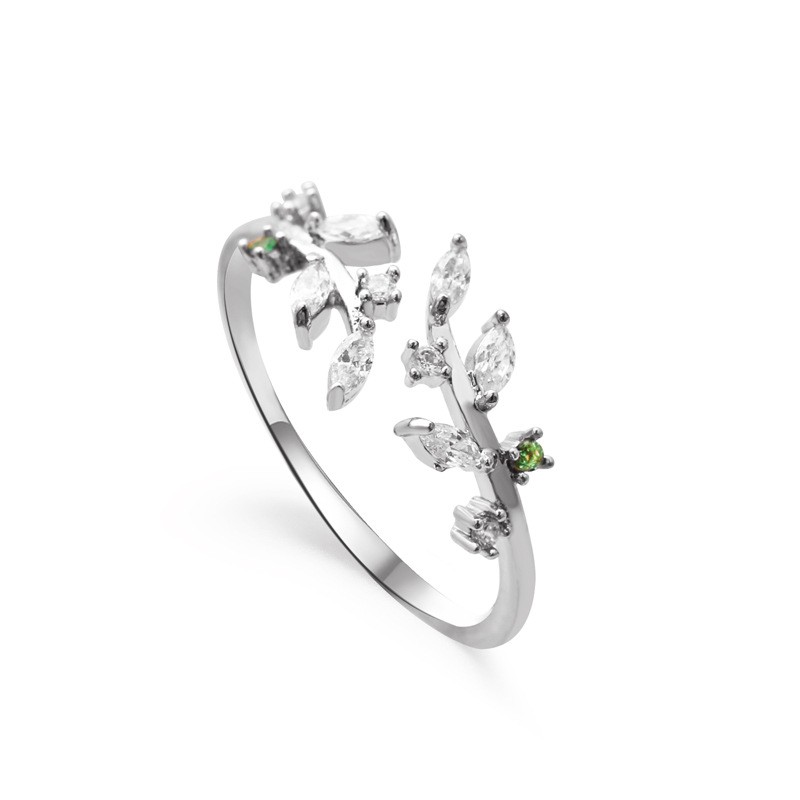 Lovely Leaf-shaped Electroplated Ring for Women
