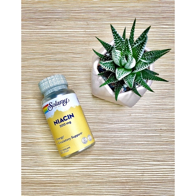 Viên Niacin 100mg  & 500mg SOLARAY ngừa mụn