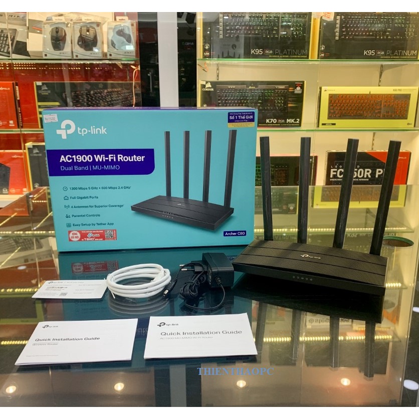 Bộ Phát WiFi AC1900Mbps TPLink Archer C80 Chuẩn AC Băng Tần Kép