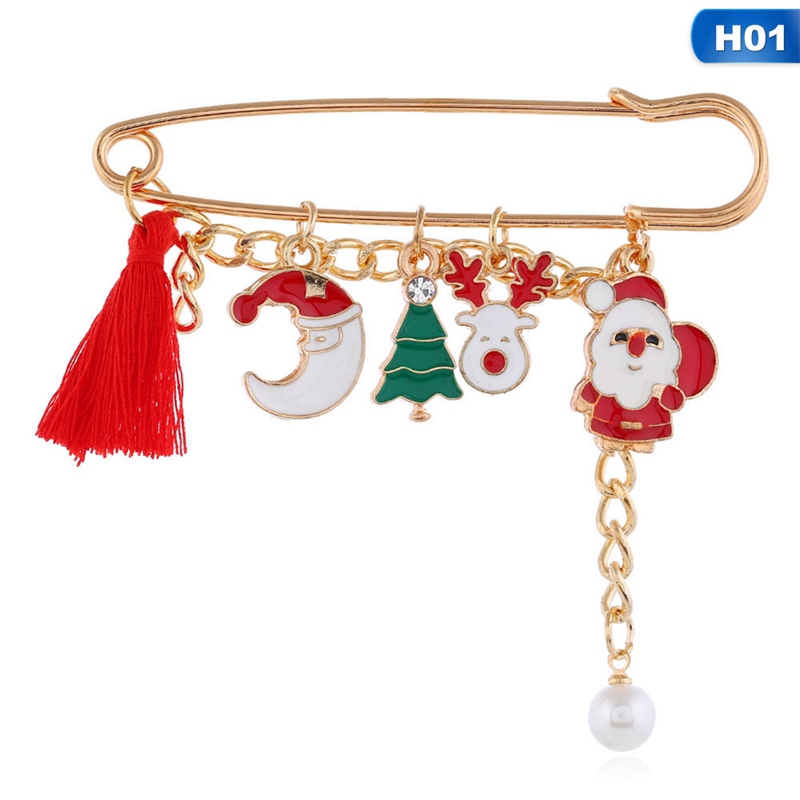 Red Christmas Love Heart Wreath Breast Pin Brooches Lovely Gift Brooch US