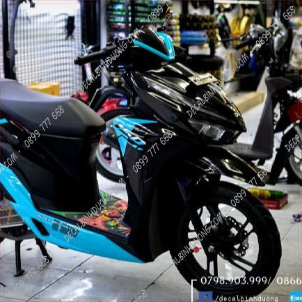 Tem Trùm Xe Máy - Tem Trùm Vario 125/150 Xanh Đen Cực Ngầu