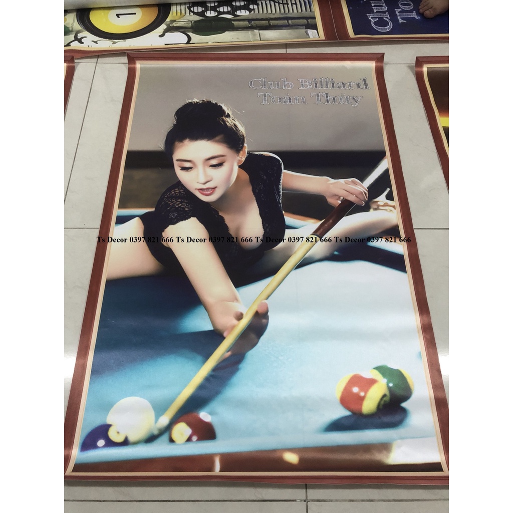 Tranh dán tường 3D Club bida VẢI CANVAS siêu bền, đẹp, giá cả hợp lí