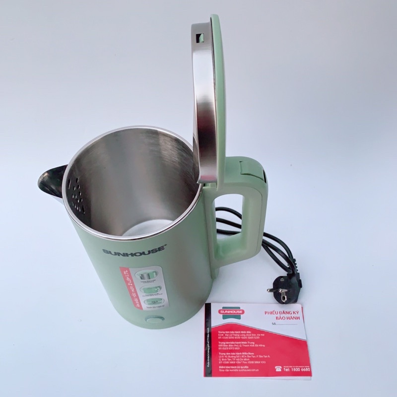 Ấm siêu tốc SUNHOUSE Inox 2 lớp 1.7L SHD1350