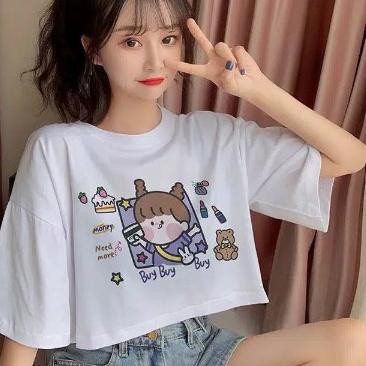 Áo Thun Crop Top (Eiz-770) In Chữ Dream Dear Love Good Night My Crush (Ld = 110)