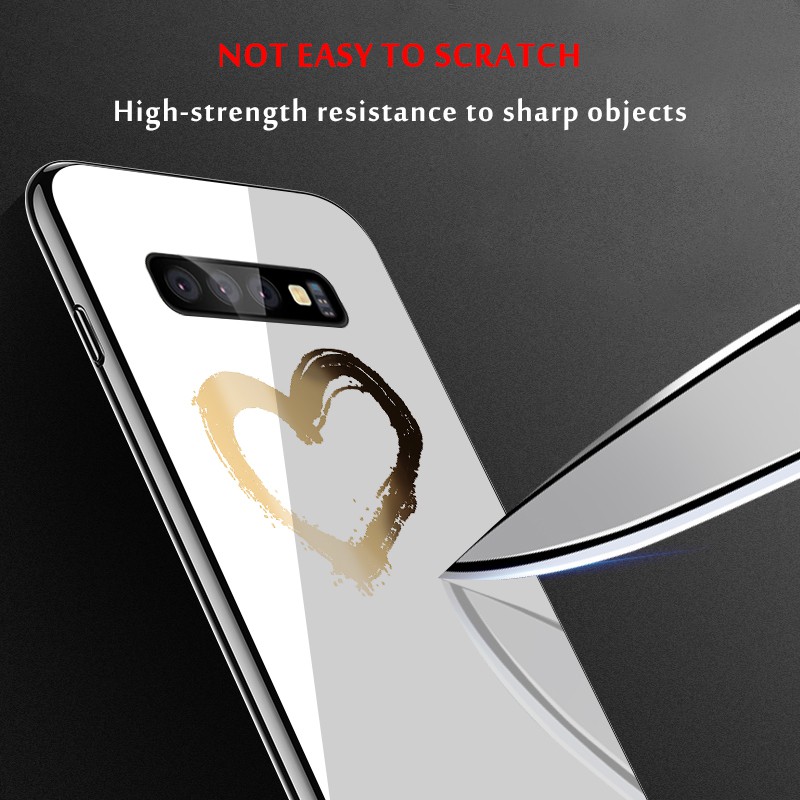 Ốp điện thoại chống sốc thiết kế mặt kính cho Samsung Galaxy S10 s10e S10 Plus 2019 | BigBuy360 - bigbuy360.vn
