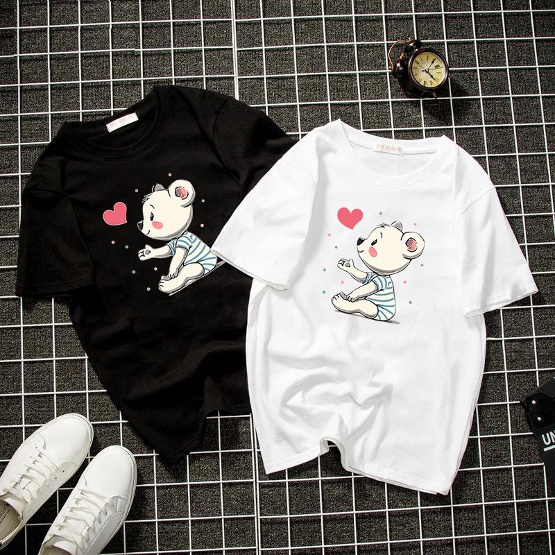 Áo thun form rộng unisex gấu con dễ thương vải dày mịn 2019T22045