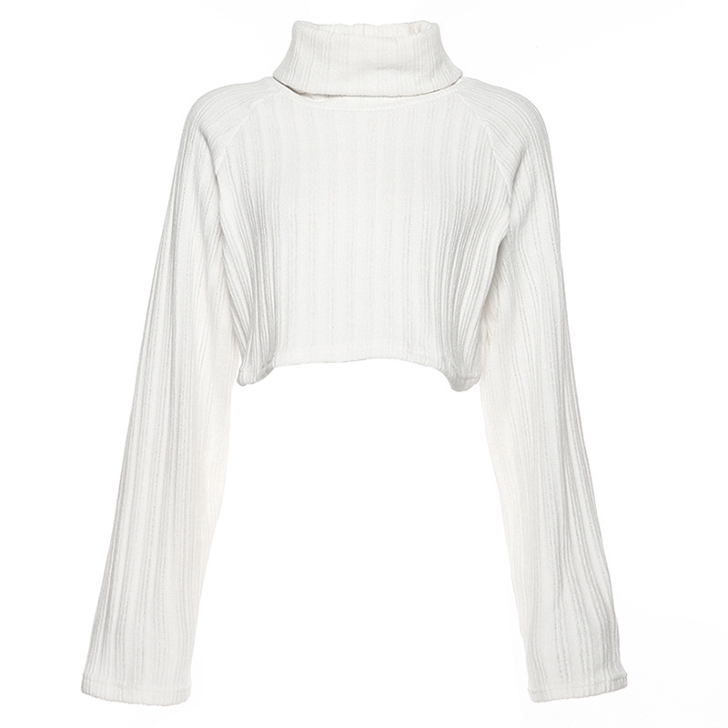 YOUYIA Fashion High Neck Loose Long Sleeve Crop Velvet Sweater Hoodie | WebRaoVat - webraovat.net.vn