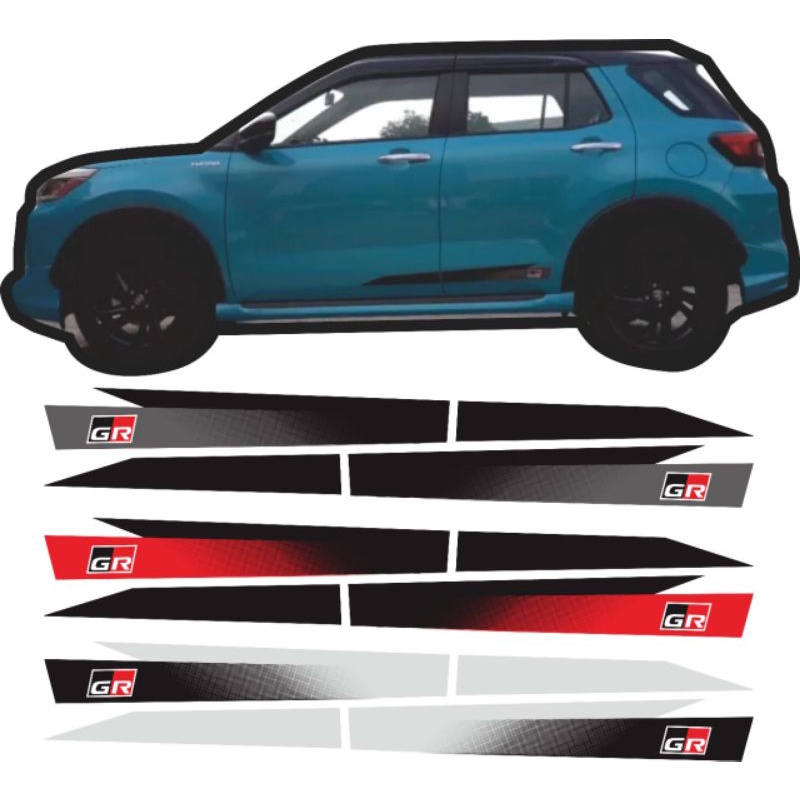 Miếng Dán Trang Trí Thân Xe Hơi Toyota raize GR copy