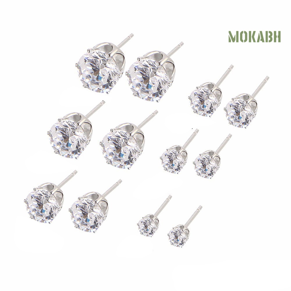 Set 6 Đôi Khuyên Tai Đính Đá Thời Trang Cho Nữ