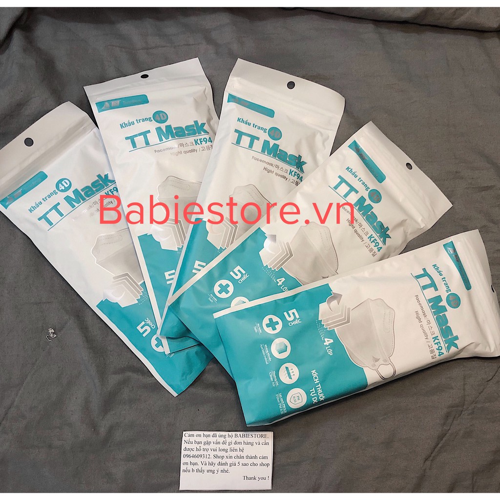 THÙNG 300 CHIẾC KHẨU TRANG KHÁNG KHUẨN 4D MASK KF94 ÔM SÁT MẶT CHỐNG BỤI MỊN