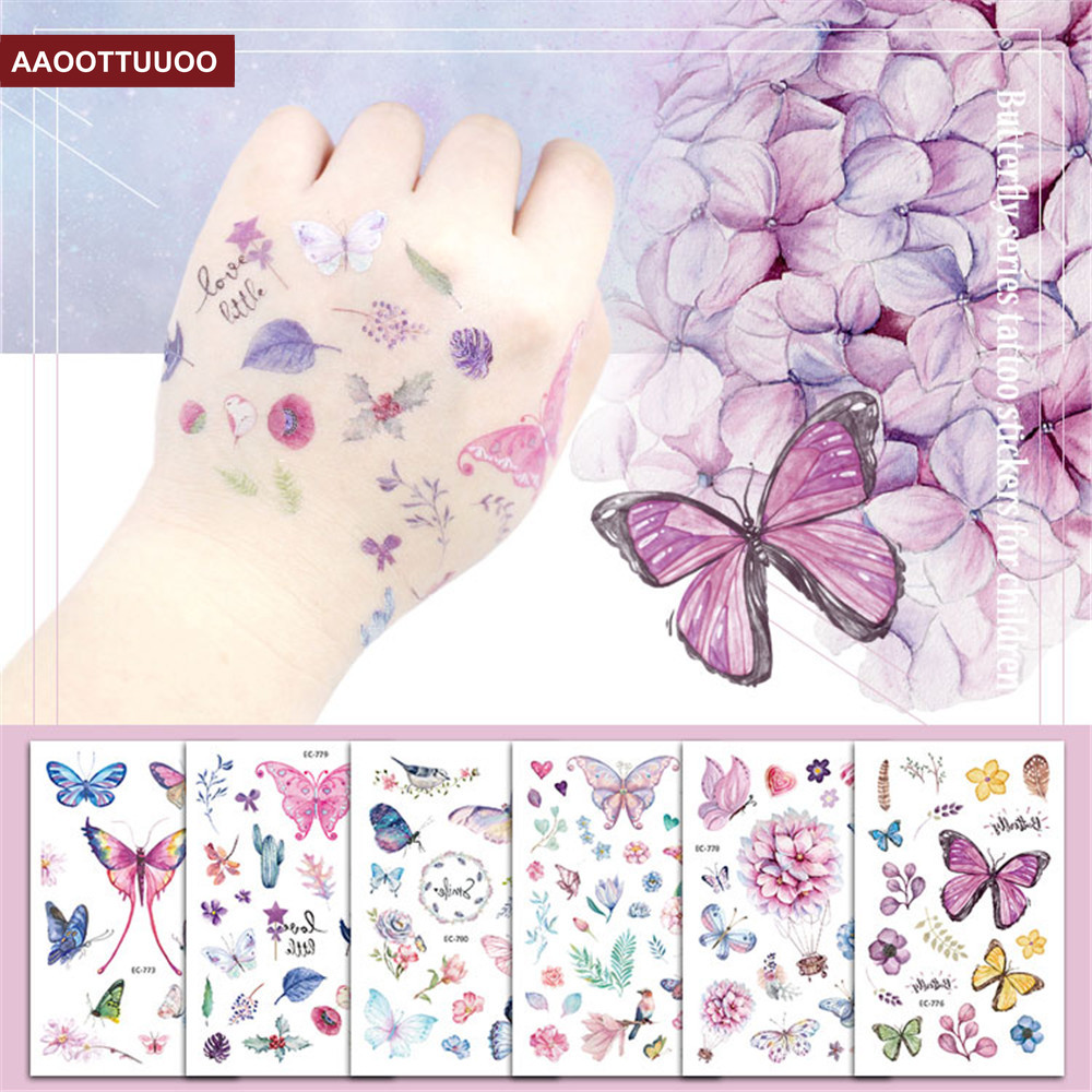 [Hàng mới về] Hình xăm dán hình bướm chống thấm nước độc đáo an toàn thời trang dành cho bé