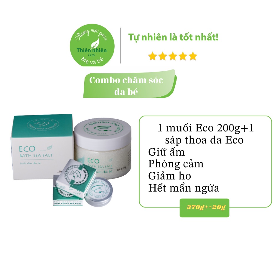 combo muối tắm bé Sinh dược Eco và cao tràm eco giúp làm sạch lành da giữ ấm phòng nhiễm lạnh
