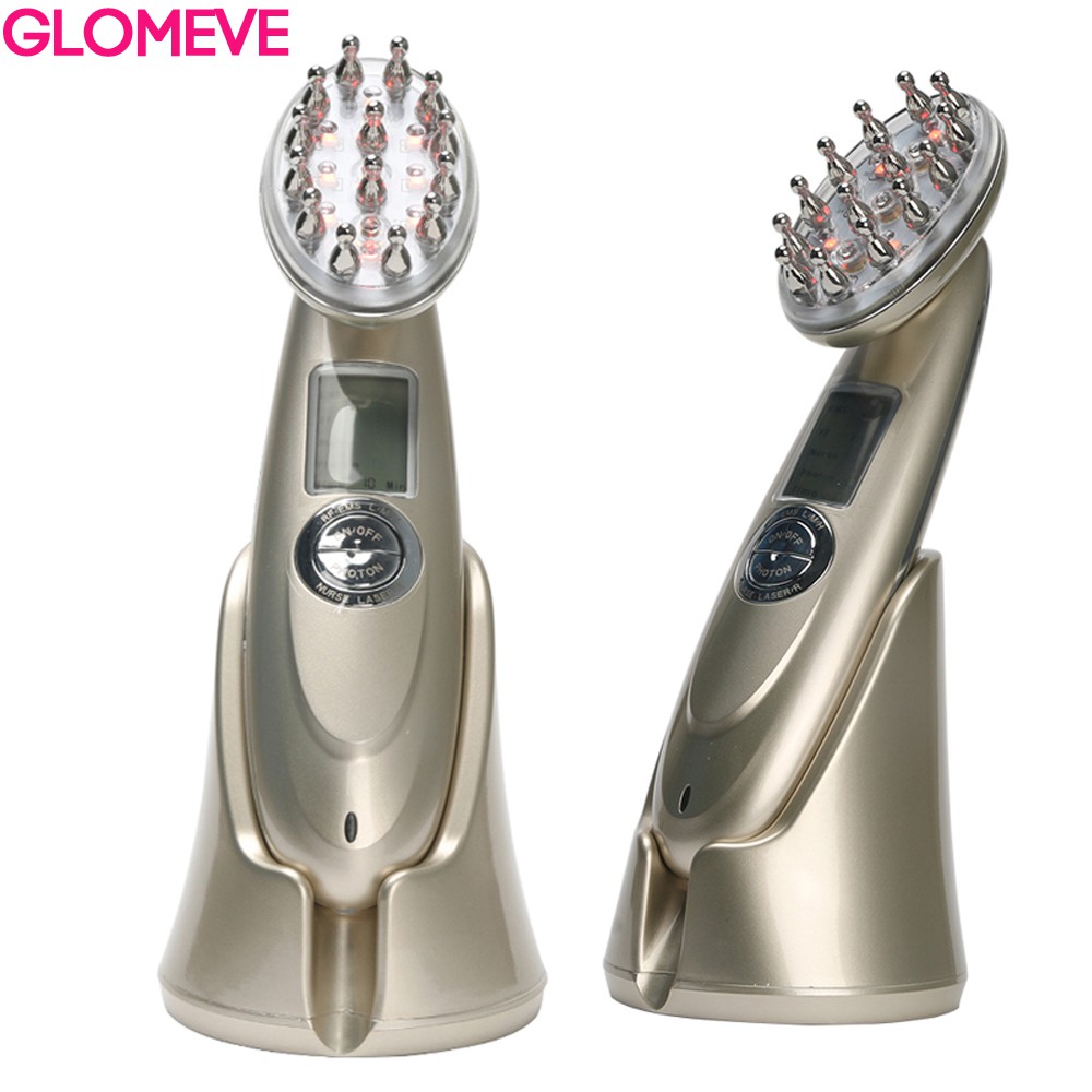 Lược Massage Kích Thích Mọc Tóc Bằng Tia Laser Hồng Ngoại RF Ánh Sáng Đỏ EMS Chống Rụng Tóc