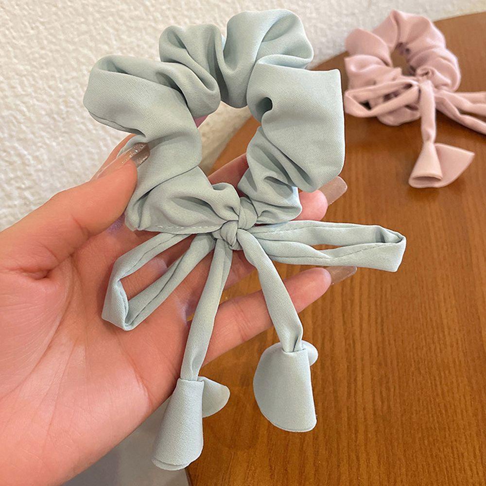 Dây Cột Tóc Cao Su Bản Lớn Màu Trơn Họa Tiết Hoa Vintage Đáng Yêu Cho Nữ WMES15H