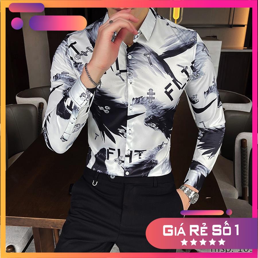 Áo sơ mi TSM Họa Tiết cánh chim thời thượng mã 105 và 106