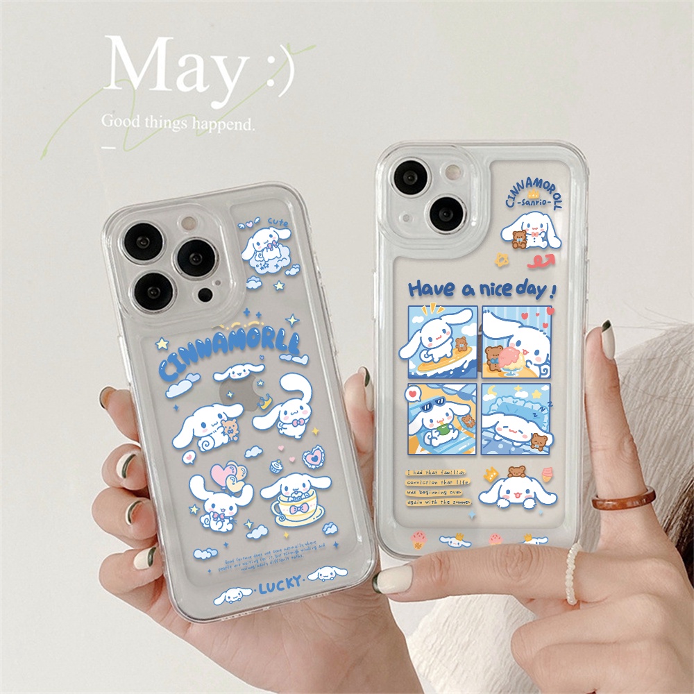 Ốp Điện Thoại Trong Suốt Hình Cinnamoroll / Không Gian Cho iPhone 13 12 11 X XS Pro 7 8 Plus Max XR