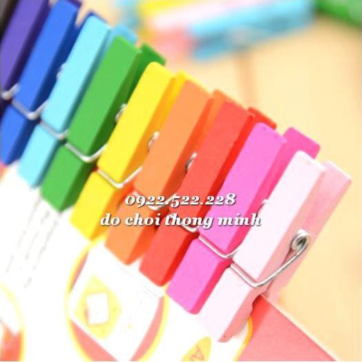 Set 20 kẹp gỗ màu size 3.5cm