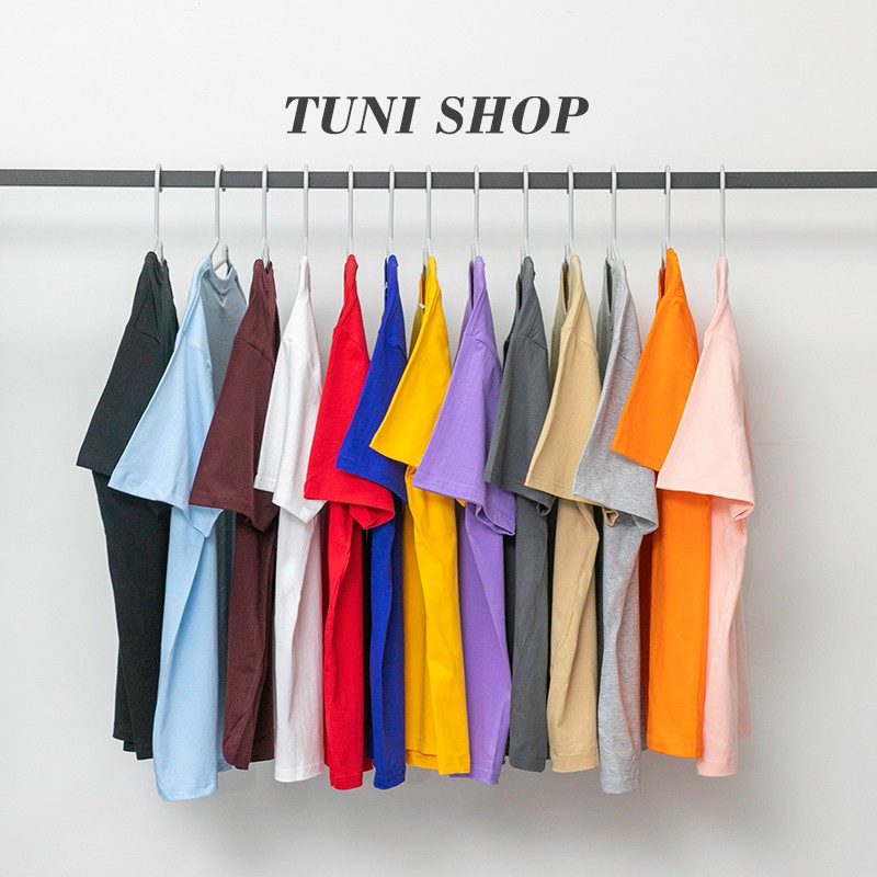 Áo Thun Trơn Áo Phông Cotton Unisex Nam Nữ Vải Dầy Mịn Đẹp Không Xù Lông màu cam