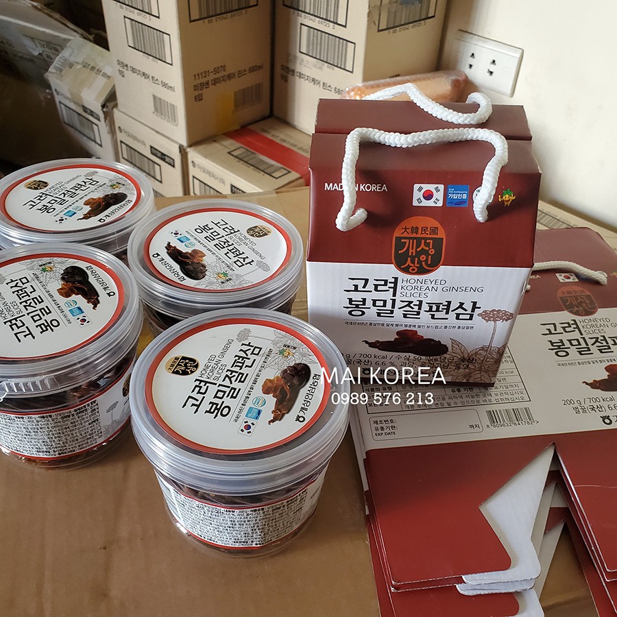 Hồng Sâm Thái Lát Tẩm Mật Ong JEONG GEUN SAM Hàn Quốc 200g