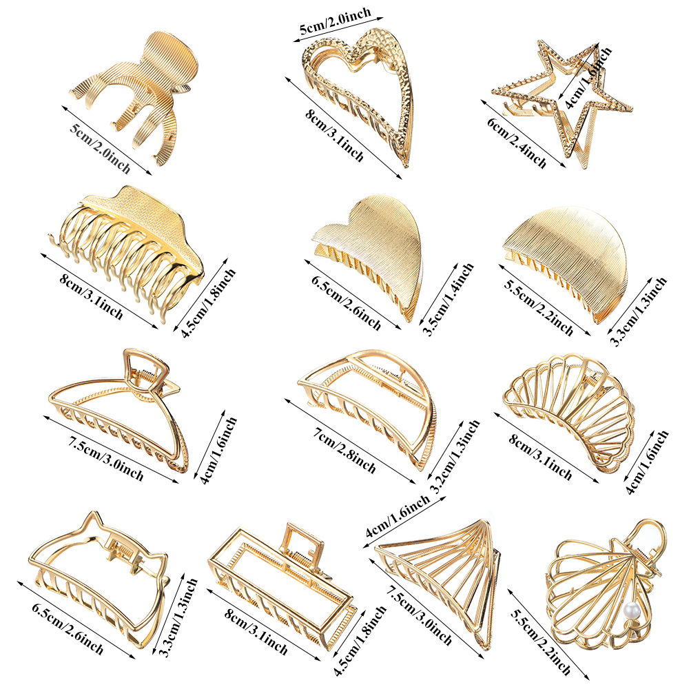 Kẹp Tóc Kim Loại Kiểu Dáng Hình Học Đơn Giản Thời Trang Cho Nữ