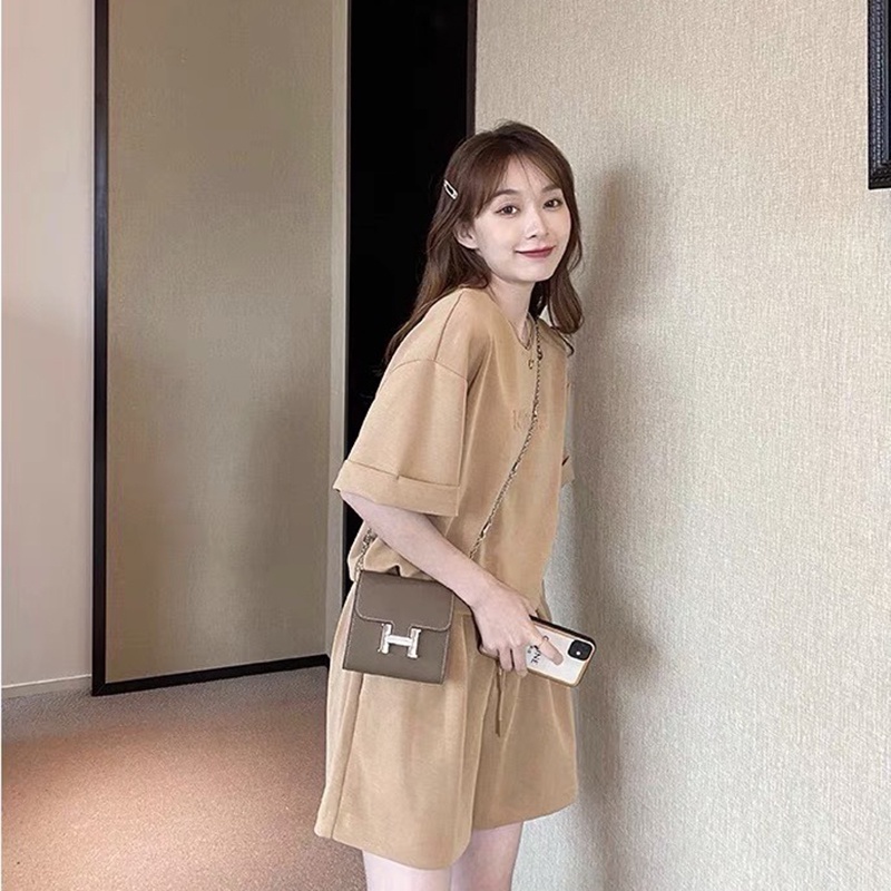 Túi đeo chéo mini IELGY khóa chữ H phối dây xích thời trang cho nữ