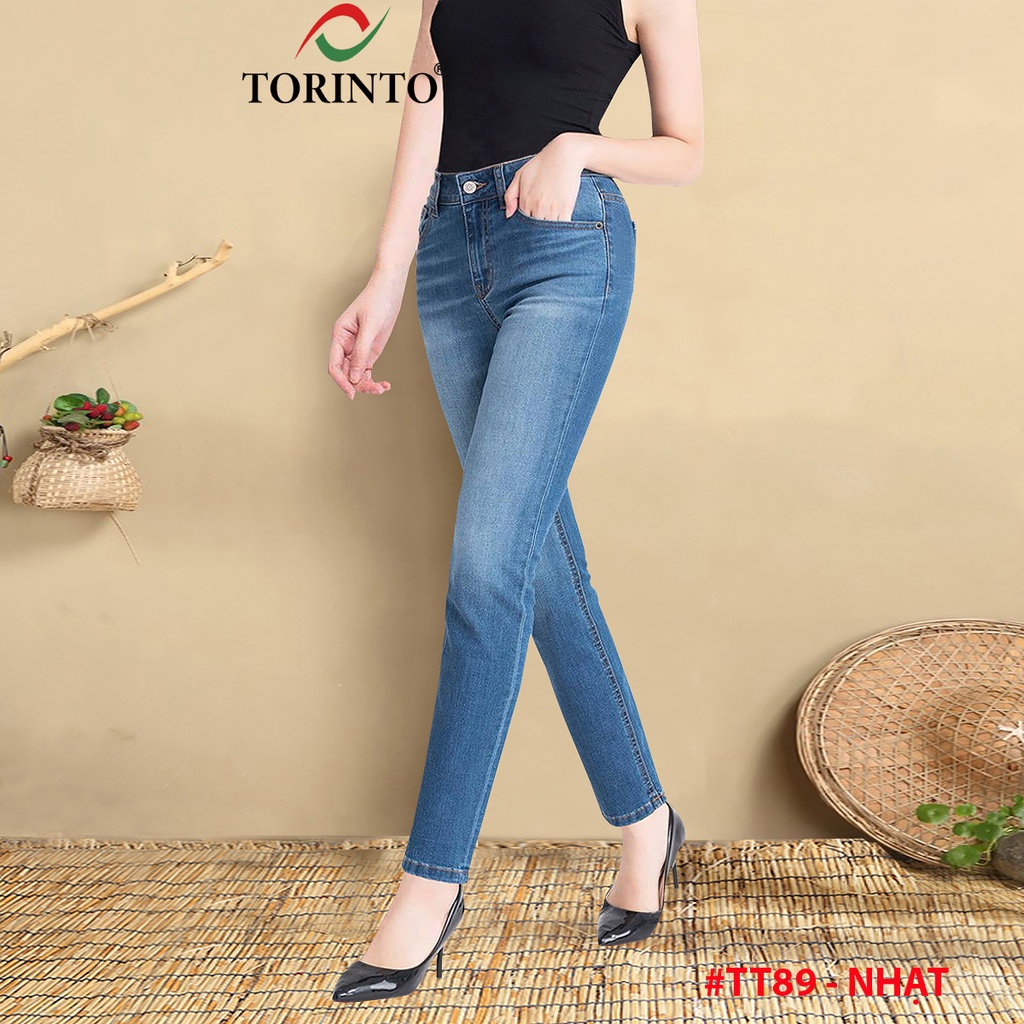 Jean Nữ Ống Đứng Hơi Loe TORINTO - TT89. Lưng Ngang Rốn, Gấu May Lai. Size 26, 27, 28, 29, 30, 31, 32 (42kg - 70kg)