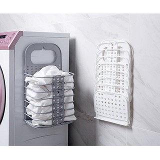 Giỏ treo cạnh máy giặt, giỏ gấp gọn thông minh